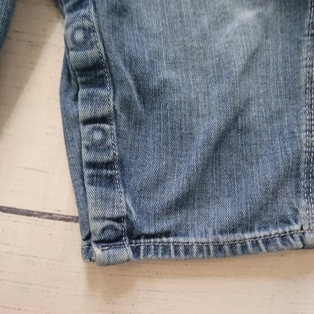 Oshkosh‎ B'Gosh Size 18mo Classic Medium Wash Long Overalls Bibs Jeans Denim